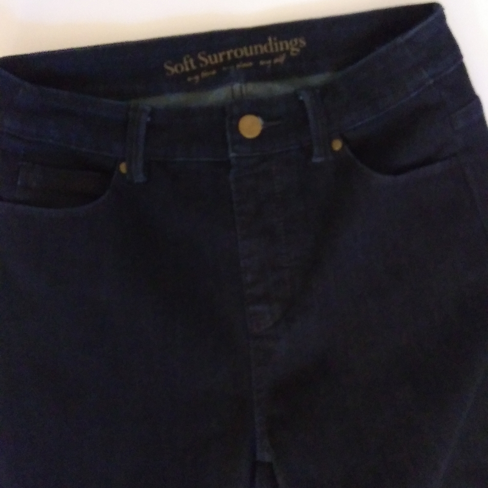 Soft Surroundings Dark Wash Pull On Jeans - Picture 3 of 8